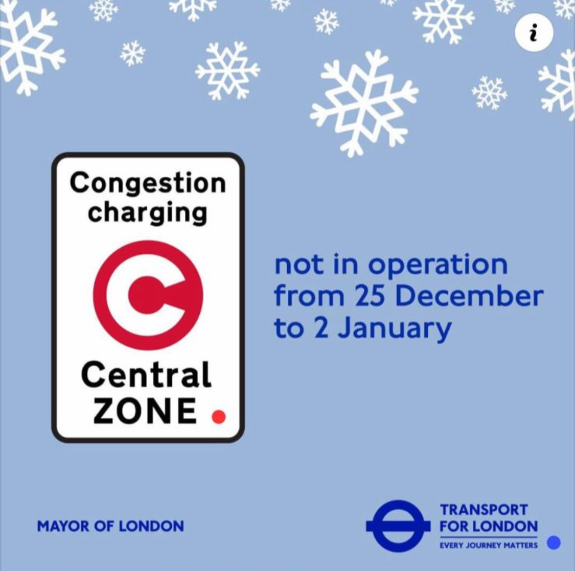 Congestion Charge and ULEZ over Christmas & New Year's 2022